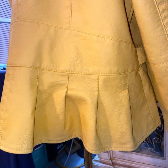 CLASSY MUSTARD YELLOW BACCINI JACKET PLEATED HEM XL - Picture 10 of 14